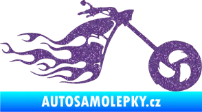 Samolepka Motorka 042 pravá plameny Ultra Metalic fialová