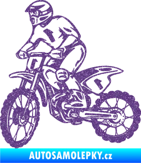 Samolepka Motorka 043 levá motokros Ultra Metalic fialová
