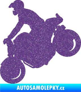 Samolepka Motorka 044 levá motokros Ultra Metalic fialová