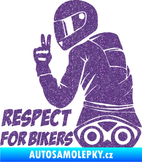 Samolepka Motorkář 003 levá respect for bikers nápis Ultra Metalic fialová