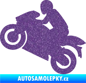 Samolepka Motorkář 007 levá Ultra Metalic fialová