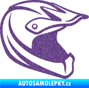 Samolepka Motorkářská helma 001 pravá Ultra Metalic fialová