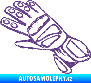Samolepka Motorkářské rukavice 002 levá Ultra Metalic fialová