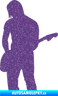Samolepka Music 005 levá hráč na kytaru Ultra Metalic fialová