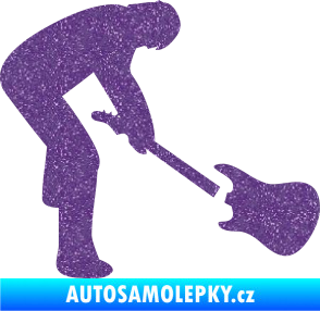 Samolepka Music 007 pravá rocker s kytarou Ultra Metalic fialová