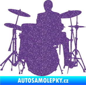 Samolepka Music 009 levá hráč na bicí Ultra Metalic fialová