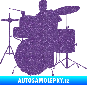 Samolepka Music 011 levá hráč na bicí Ultra Metalic fialová