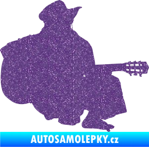 Samolepka Music 014 pravá hráč na kytaru Ultra Metalic fialová