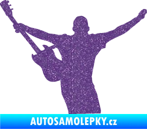 Samolepka Music 024 levá kytarista rocker Ultra Metalic fialová