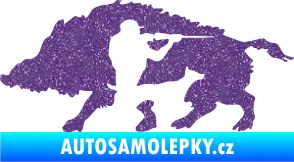 Samolepka Myslivost 006 levá divoké prase Ultra Metalic fialová