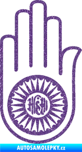 Samolepka Náboženský symbol Džinismus Ahimsa Ultra Metalic fialová