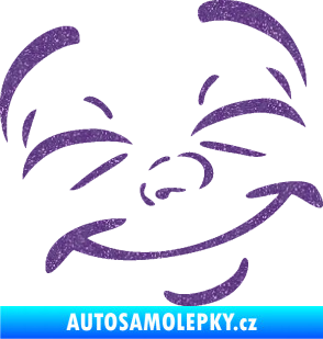 Samolepka Obličej 004 pravá šťastný Ultra Metalic fialová