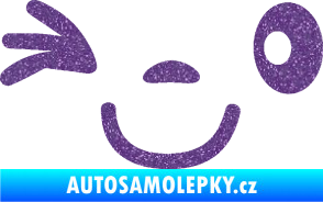 Samolepka Obličej 008 levá mrkající Ultra Metalic fialová