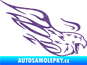 Samolepka Orel 014 pravá s plameny Ultra Metalic fialová