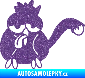 Samolepka Oškubaný ptáček levá Ultra Metalic fialová