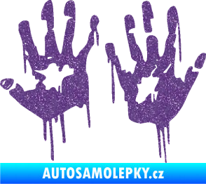 Samolepka Otisk rukou 001 levá krvavý Ultra Metalic fialová