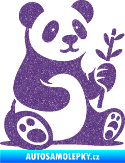 Samolepka Panda 011 pravá s bambusovou větvičkou Ultra Metalic fialová