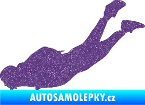 Samolepka Parašutista 003 levá skok z letadla Ultra Metalic fialová