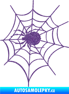 Samolepka Pavouk 016 levá s pavučinou Ultra Metalic fialová