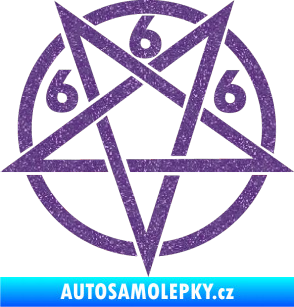Samolepka Pentagram 666 Ultra Metalic fialová
