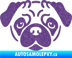Samolepka Pes 067 Mopsík Ultra Metalic fialová