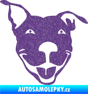 Samolepka Pes 072 pravá Pitbull Ultra Metalic fialová