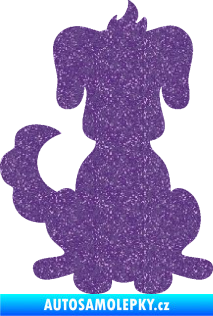 Samolepka Pes 113 levá kreslená silueta Ultra Metalic fialová