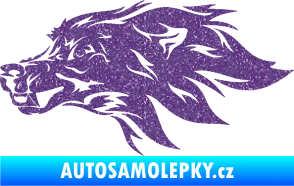Samolepka Pes 127 levá hlava Ultra Metalic fialová