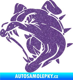 Samolepka Pes 136 levá rozzuřený buldok Ultra Metalic fialová