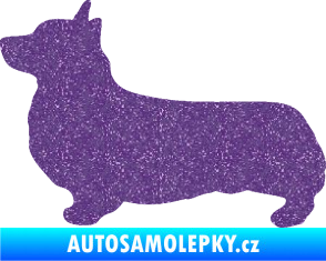 Samolepka Pes 164 levá Welsh Corgi Pembroke Ultra Metalic fialová