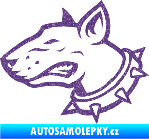 Samolepka Pes 167 levá pitbull Ultra Metalic fialová