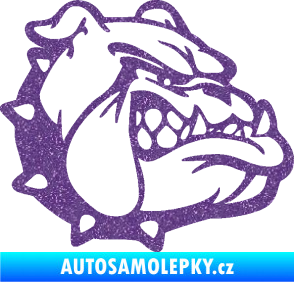 Samolepka Pes 174 pravá rozzuřený buldok Ultra Metalic fialová