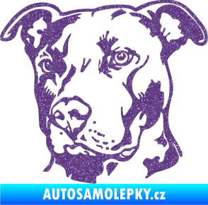 Samolepka Pes 198 pitbull levá Ultra Metalic fialová