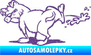 Samolepka Pes čůrá levá Ultra Metalic fialová