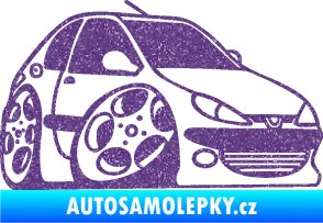 Samolepka Peugeot 206 karikatura pravá Ultra Metalic fialová