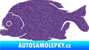 Samolepka Piraňa 001 levá dravá ryba Ultra Metalic fialová