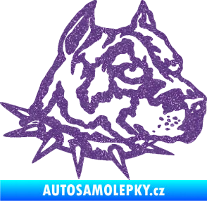 Samolepka Pitbull hlava 006 pravá Ultra Metalic fialová