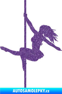 Samolepka Pole dance 001 levá tanec na tyči Ultra Metalic fialová