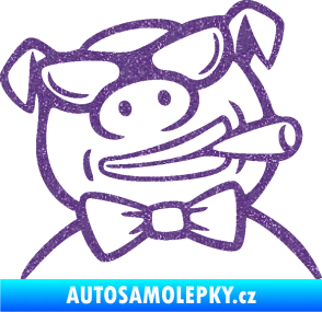 Samolepka Prase 005 pravá s doutnikem Ultra Metalic fialová