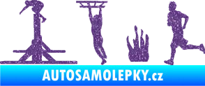Samolepka Překážkové závody 001 levá OCR Ultra Metalic fialová