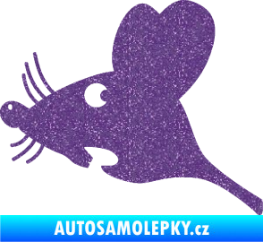 Samolepka Překvapená myš levá Ultra Metalic fialová