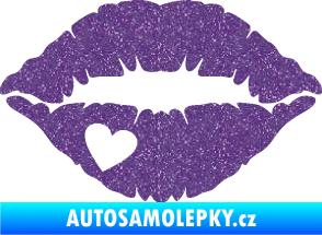 Samolepka Pusa 004 se srdíčkem levá Ultra Metalic fialová
