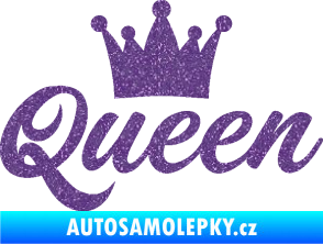 Samolepka Queen nápis s korunou Ultra Metalic fialová
