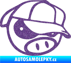 Samolepka Rally pig 003 pravá Ultra Metalic fialová