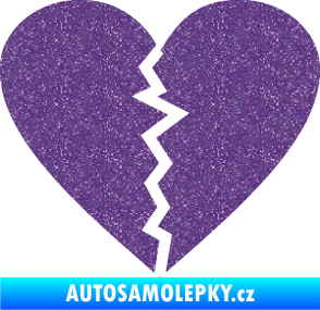 Samolepka Rozbité srdce 001  Ultra Metalic fialová