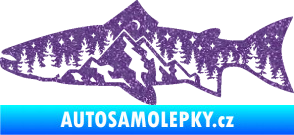 Samolepka Ryba 021 levá noční rybaření Ultra Metalic fialová