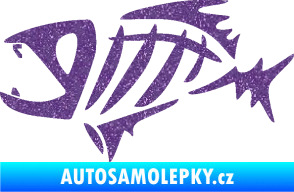 Samolepka Ryba kostra  007 levá Ultra Metalic fialová