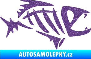 Samolepka Ryba kostra  007 pravá Ultra Metalic fialová