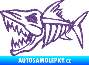 Samolepka Ryba kostra 002 levá Ultra Metalic fialová