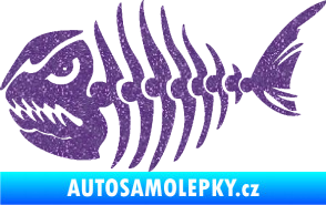Samolepka Ryba kostra 004 levá Ultra Metalic fialová
